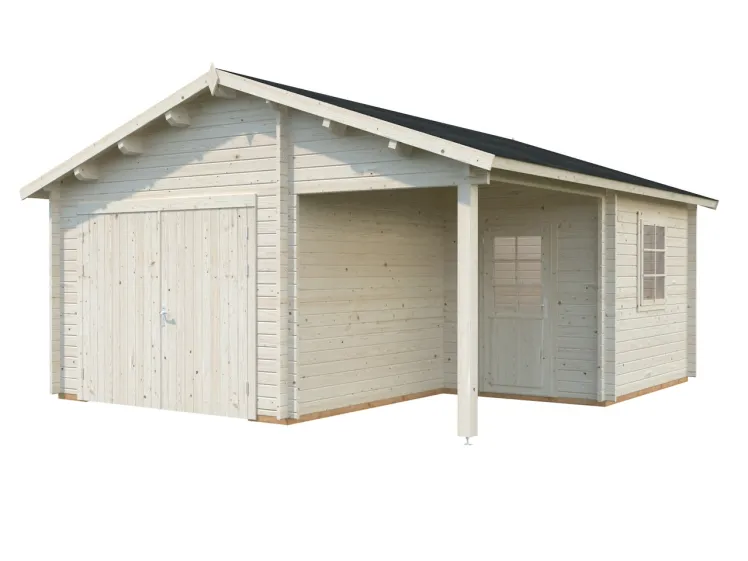 PALMAKO Holz-Garage Roger 21,9+5,2 m� mit Holztor 44mm 530x570cm
